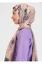 Rose Painted Patterned Shawl - Lila - 2