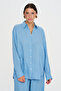 Women's Draped Relaxed Fit 100% Linen Shirt
