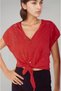 Women's Scallop Detailed Tie-Up T-Shirt - 2