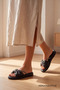 Glimmer Slipper Bowknot Stone-Embellished Women's Slippers - Drawstring Cushioned Sole Lightweight Casual Summer Black Slippers - 6