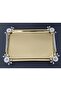 Figured, Metal-Handled, Stainless Steel Rectangular Tray Luxury Presentation Tray Light Gold-Silver - 5