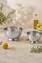 Itali Series Silver Color Stainless Steel Strainer Set (25cm X 15.8cm - 21cm X 13.2cm) - 4