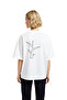 Abstract Tree with Long Branches Printed Women's Oversize T-Shirt