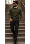 Men's Daily Trend Crew Neck Red Green Knitwear Sweater - 2