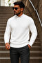 Men's Daily Trend Crew Neck A.White Knitwear Sweater - 6