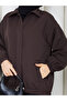 Rubber Detailed Front Patched Hijab Jacket Rc3137 - 8