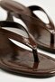 Talya Brown Wrinkled (3 cm Heeled) Short Heeled Daily Use Slippers - 6