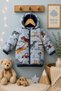 Soft Fabric New Season Cute Dinosaur Patterned Winter Baby-Child Coat with Fleece Hooded Inside