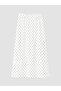 Ecru Elastic Waist Polka Dot Skirt - 3