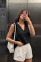 Black - Women's Shoulder Lace Detailed Sleeveless Blouse - 2