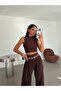 Asymmetrical Shalwar Suit - Brown - 4