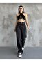 Baggy Buckle Detailed Black Washed Pucket Loose Jean Trousers - 5