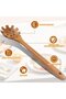 Long-handled noodle strainer with serrated edges, suitable for pasta salads, wood color. - 3