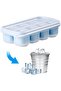 Mini ice cube trays (4 pieces) with lids, made of silicone for easy unmolding, suitable for beverage baking. - 3