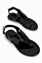 Isabel Women's Patent Leather Flip-Flop Sandals with Ankle Buckle and Comfortable Sole
