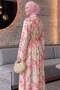 Floral Patterned Dress Y0165 - Powder - 4