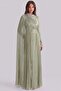 Stone and Flywheel Detailed Cape Yoryo Silk Hijab Evening Dress Çağla 1257