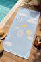 Cute Flower Crowned Rabbit Pink Patterned 70X150 Beach Towel - Digital Printed Fade-Resistant Bath Towel - 2