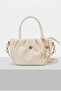 Women's Ecru Color Zippered Lined Star Detailed Hand and Shoulder Bag