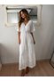 100% Cotton Comfortable Fit Short Sleeve Embroidered Long Dress - 3