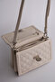 Quilted Embroidered Stone Detailed Women's Stylish Hand and Shoulder Bag Cream - 5