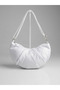Women's White Color Quilted Fabric Crossbody Shoulder Bag