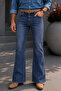 Premium Series: Men's Retro Flare Bootcut Jeans - Wide Leg Stonewashed Denim Pants C370-A.Blue - 6