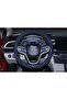 Microfiber Leather Car Medium Steering Wheel Cover (14.5''-15'',Black Dark Blue) - 5