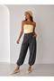 Women's Pleated Waist Elastic Cuff Harem Pants - 7