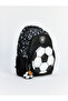 Black Football Ball Printed Boys' Backpack - 2