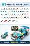 FL1183 Variety Racing Car Building Blocks Set 182 Pieces for Kids Age 3+, Multi-Model Police Racing Vehicle, Compact Racing Car and Robot Rebuild Designs, Creative Construction Toy - 5