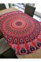 Mandala Tablecloth - Round Mandala - Round Tablecloth - Red - 130cm - 5
