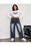 Plus Size Full Fit Waist Elasticated Detail Front and Back Smoked Treatment Denim/Jeans Pants