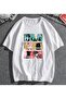 Mingalondon Triple Anime Collage White Unisex Oversize T-Shirt - 2