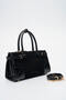 Women's Handbag Suede Black Sly470 - 3
