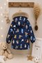 Raccoon and Mole Figured, Fleece Hooded, Zippered, Plush Fur Inside, Winter Children's Inflatable Coat-Mantle - 3