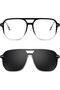 Aviator Eyewear Frames, Polarized UV Protection Magnetic Clip on Sunglasses, Oversized Blue Light Gl