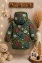 New Trend Cute Dinosaur Figured Welsoft Eared Hooded Winter Plush Inside Baby Boy Coat Inflatable - 3