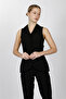 Shawl Collar Patchwork Vest-Black - 1536100 - 7