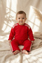 Red and White Striped Ribbon Detailed Baby Girl and Child Cotton Tracksuit Set - Soft Textured Two-Piece