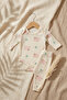 Cotton Camisole Salmon Sheep Patterned Baby Set - Long Sleeve Bodysuit and Bottom Baby Set - 2