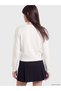 Xside White Crew Neck Women's Knitwear Cardigan - 4