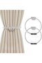 Magnetic Curtain Tiebacks 2 Pack - Decorative Rope Curtain Holders for Drapes and Curtains, Strong N