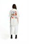 Cream Tape Detailed Asymmetrical Printed Shirt 19182 - 6
