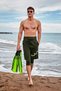 Men's Hijab Pool and Sea Shorts Water Repellent Quick Dry Underwear Swim Trunks Khaki Green - S2411 - 2