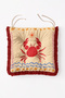 Sea-Themed Retro Patterned 4-Piece Fringed Puffy Chair Cushion Set with Crab and Lobster Figures - 5