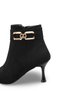 Elara Alba Women's Pointed Toe Heeled Boots 0012507 Black Suede - 4