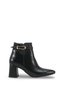 Nashira Mina Women's Pointed Toe Heeled Boots 0012610 Black Skin - 7