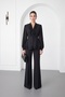 Women's Black Beaded Jacket and Pants Set