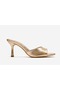 Women's Pointed Toe Thin Heeled Stylish Daily Slippers Sama Gold - 3